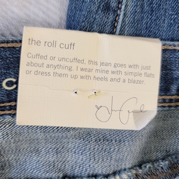 NWT LC Lauren Conrad The Roll Cuff Jeans Medium Wash Mid Rise Denim Size 8 - Picture 7 of 13